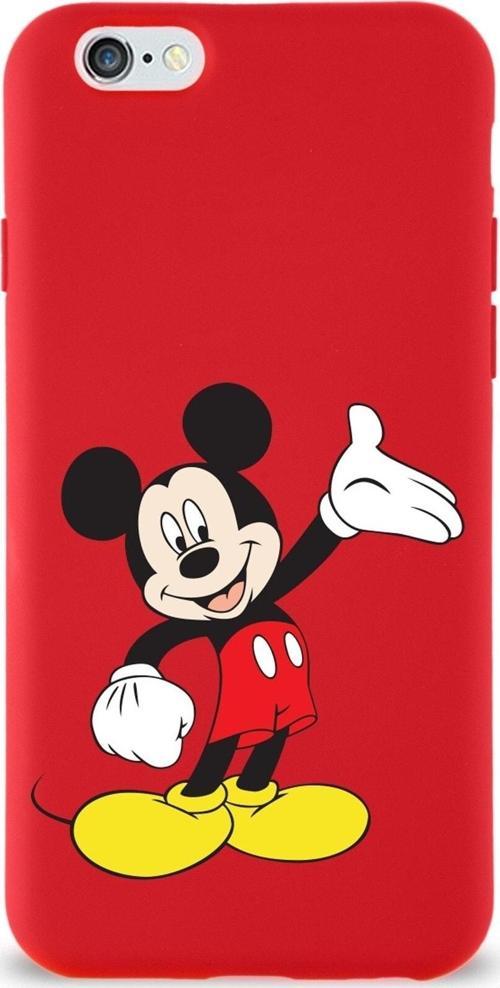Iphone 6 Plus Uyumlu Lansman Kılıf Mickey Mouse Tasarımlı Altı Kapalı Içi Kadife Kaplı Kapak