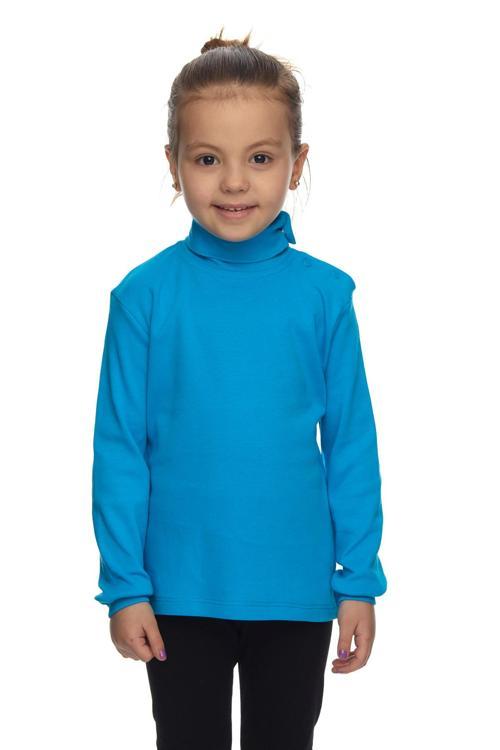 Koyu Turkuaz Basic Kız Çocuk Çıtçıtlı Tam Balıkçı Yaka Şardonlu Kışlık Uzun Kollu Tişört