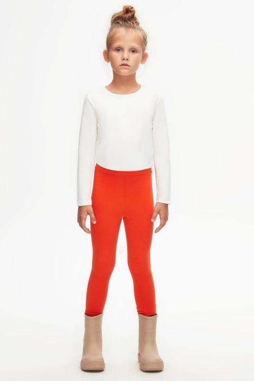 Turuncu Basic Kız Çocuk Yazlık Tayt