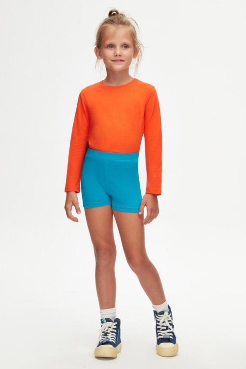 Koyu Turkuaz Basic Kız Çocuk Dans Şort