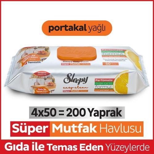 Easy Clean Süper Yüzey Tem.Mutfak Havlusu&Mendili Portakal Yağlı 4X50 (200 Yaprak)