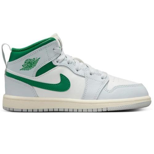 Air Jordan 1 Mid PS Leather Unisex Sneaker Hakiki Deri Günlük Spor Ayakkabı Beyaz Yeşil