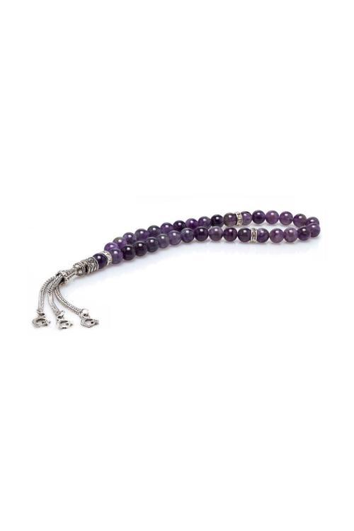 Ay Yıldız Imameli Ametist Doğal Taş Tesbih