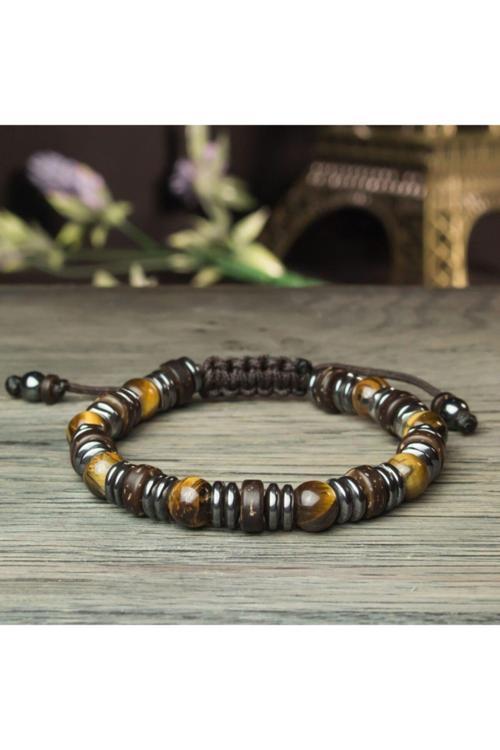 Kaplan Gözü Ve Hematit Doğal Taş Bileklik