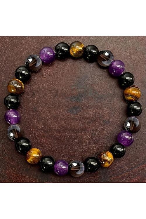 Ametist, Kaplan Gözü,Oniks Ve Kuvars Doğal Taş Bileklik