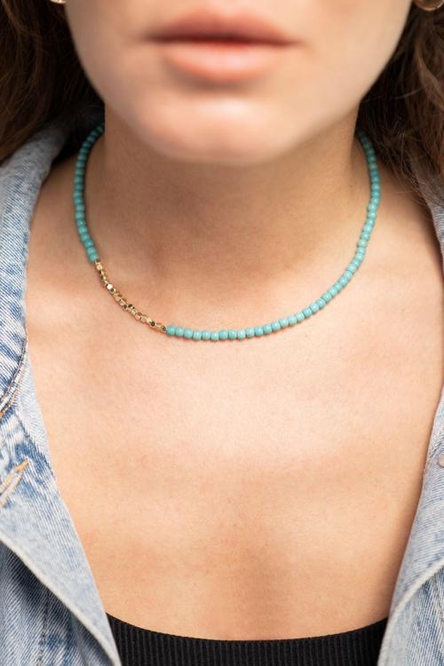 Turkuaz Doğaltaş Kadın Kolye