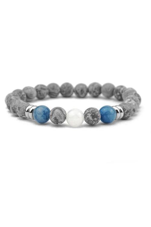 Gri Jasper, Ceyt Ve Ay Taşı Doğal Taş Bileklik