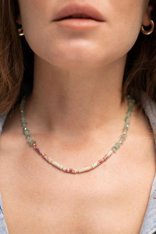 Aventurin Ve Varisit Doğaltaş Kadın Kolye