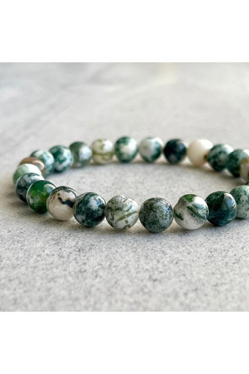 Yosunlu Akik Doğal Taş Bileklik
