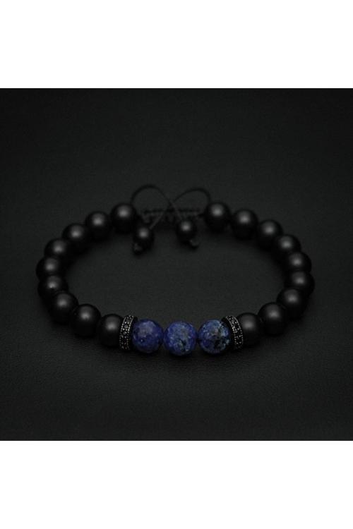 Lapis Ve Mat Oniks Doğal Taş Bileklik