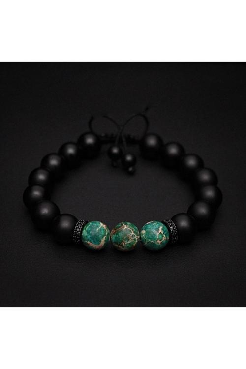 Varisit Ve Mat Oniks Doğal Taş Bileklik