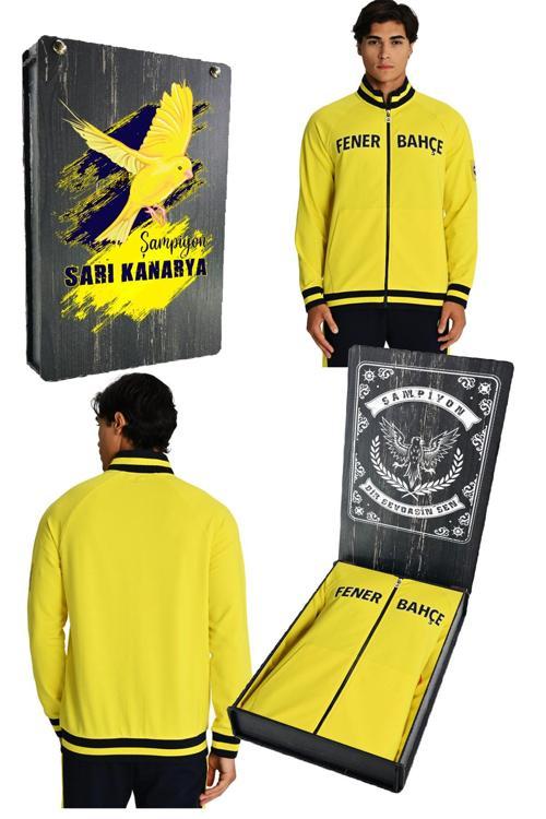 Sarı Tribün UV Baskılı Arma Detay Erkek Sweatshirt