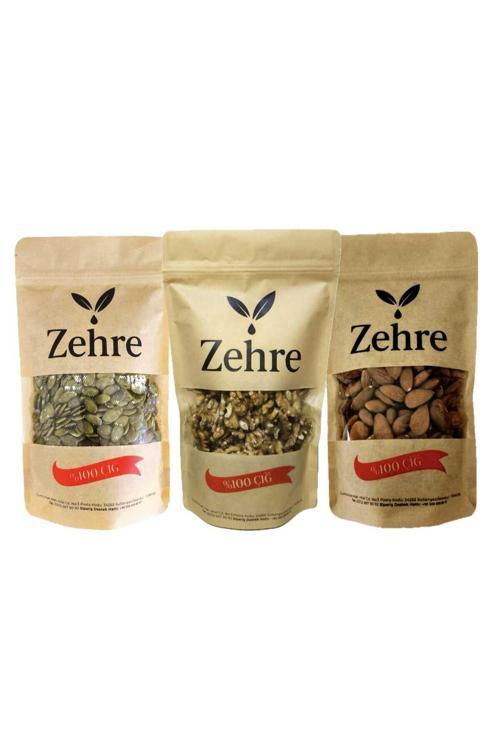 3'Lü Avantaj Paketi-3 250 Gr Ceviz Içi + 250 Gr Çiğ Badem Içi + 250 Gr Çiğ Kabak Çekirdeği Içi
