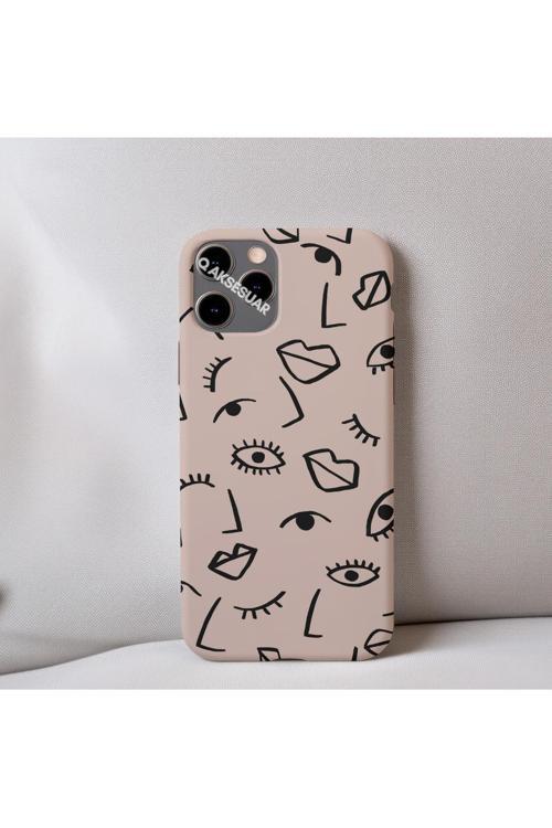 İphone 13 Pro Max Uyumlu İçi Kadife Dudak Desenli Tasarım Telefon Kılıfı