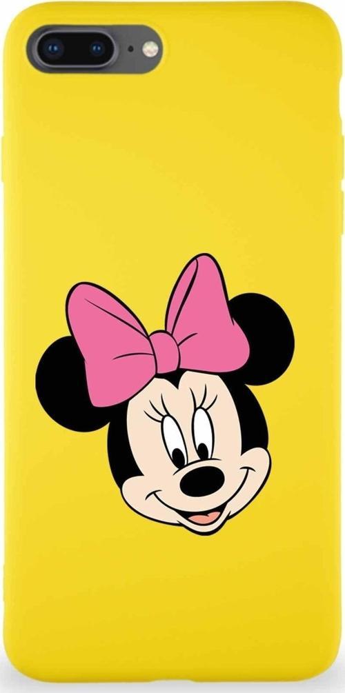 Iphone 7 Plus Uyumlu Soft Premier Kapak Minnie Mouse-C Tasarımlı Silikon Kılıf Sarı