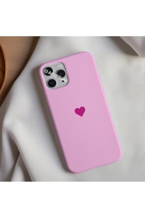 İphone 11 Uyumlu Içi Kadife Kalp Telefon Kılıfı