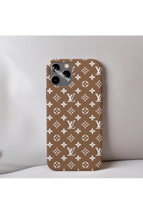 İphone 12 Pro Uyumlu İçi Kadife Lv Desenli Tasarım Telefon Kılıfı