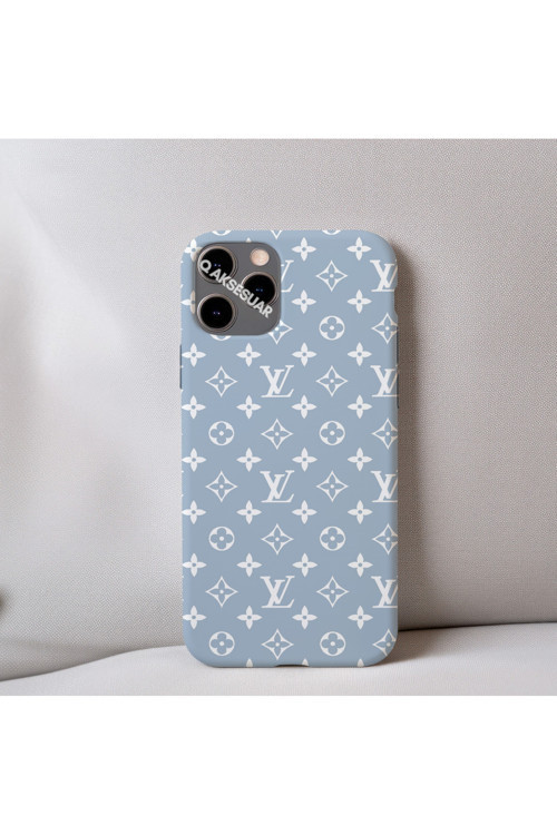 İphone 15 Uyumlu İçi Kadife Lv Desenli Tasarım Telefon Kılıfı