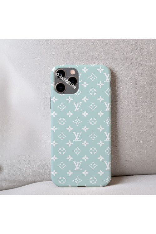 İphone 13 Uyumlu İçi Kadife Lv Desenli Tasarım Telefon Kılıfı