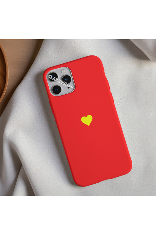 İphone Xs Max Uyumlu Içi Kadife Kalp Telefon Kılıfı