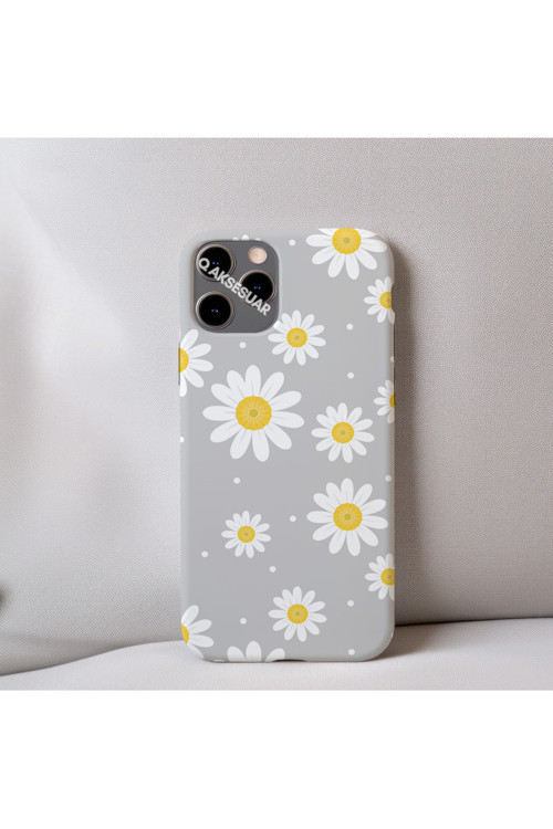 İphone 12 Pro Max Uyumlu Papatya Desenli İçi Kadife Silikon Tasarım Telefon Kılıfı Kapak