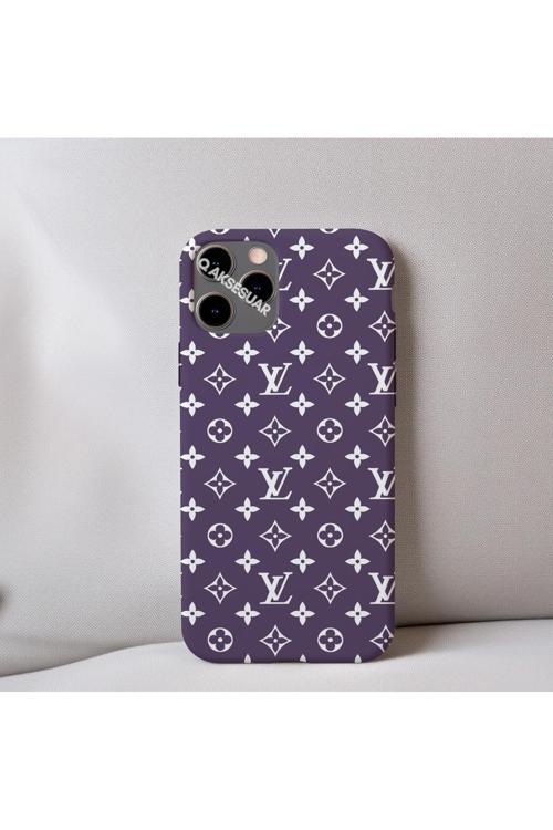 İphone 14 Pro Max Uyumlu İçi Kadife Lv Desenli Tasarım Telefon Kılıfı