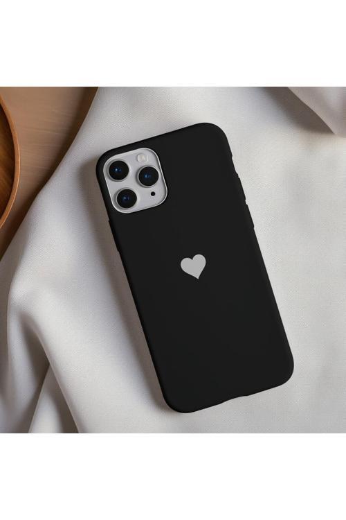 İphone 14 Pro Max Uyumlu Içi Kadife Kalp Telefon Kılıfı