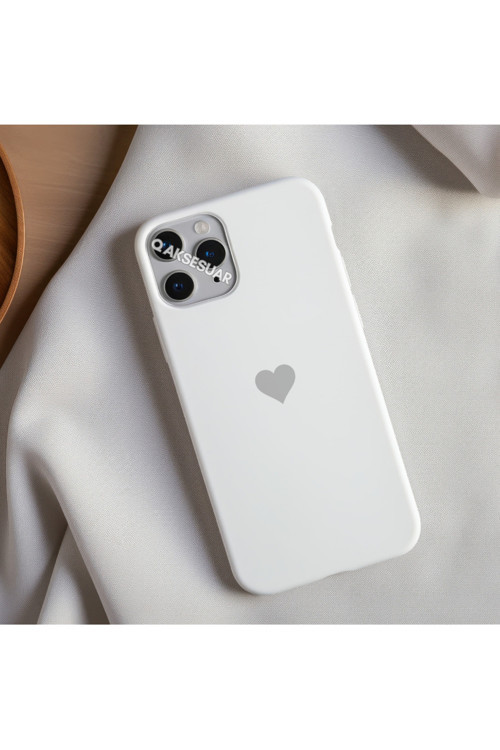 İphone 8 Uyumlu Içi Kadife Kalp Telefon Kılıfı