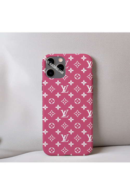 İphone 12 Uyumlu İçi Kadife Lv Desenli Tasarım Telefon Kılıfı