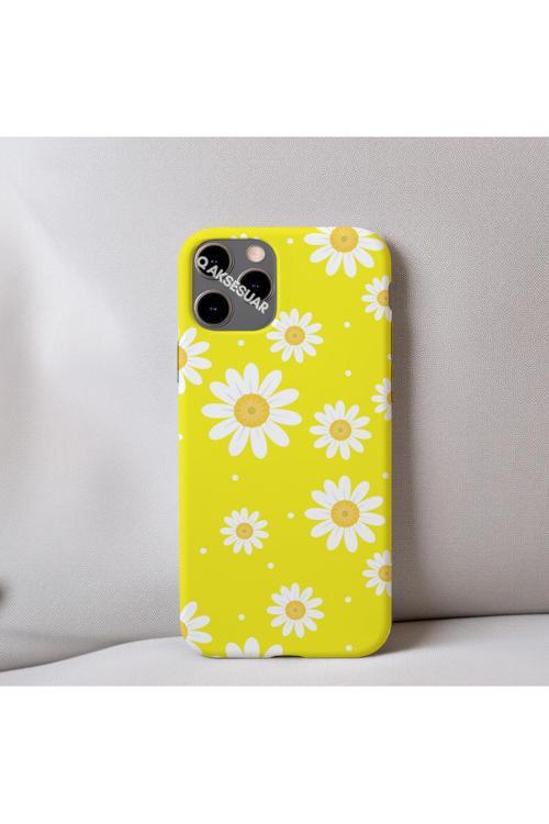 İphone 11 Pro Max Uyumlu Papatya Desenli İçi Kadife Silikon Tasarım Telefon Kılıfı Kapak