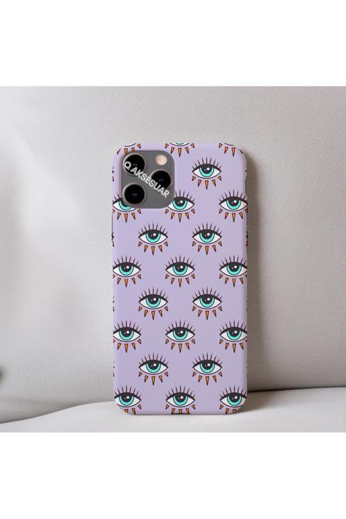 İphone Xr Uyumlu İçi Kadife Göz Desenli Telefon Kılıfı