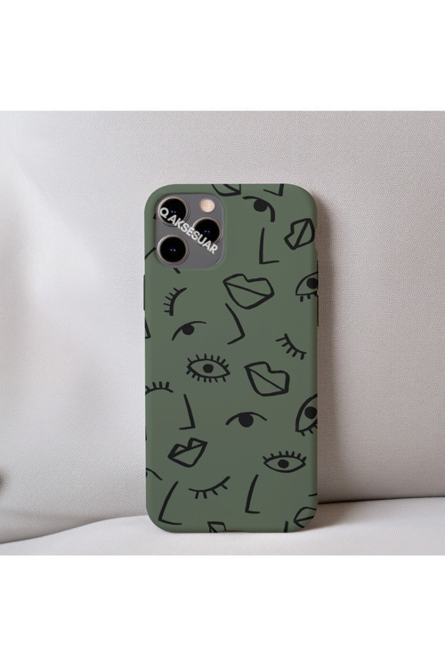 İphone 8 Plus Uyumlu İçi Kadife Dudak Desenli Tasarım Telefon Kılıfı