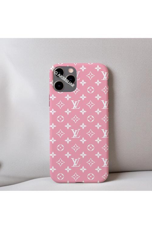İphone 15 Plus Uyumlu İçi Kadife Lv Desenli Tasarım Telefon Kılıfı