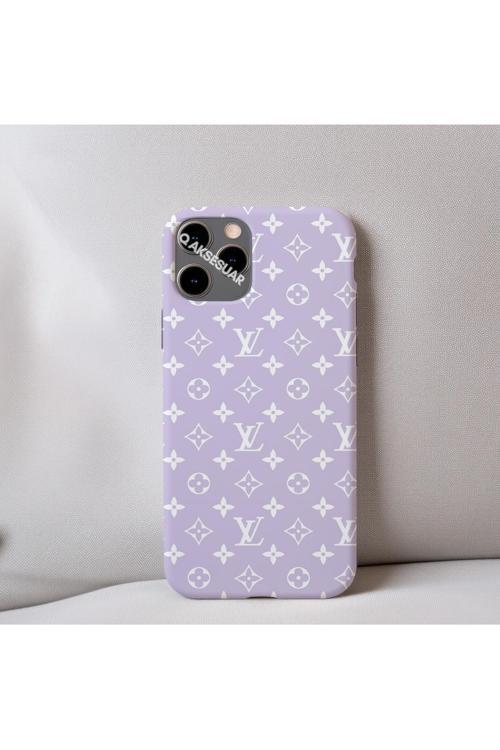 İphone Xs Max Uyumlu İçi Kadife Lv Desenli Tasarım Telefon Kılıfı