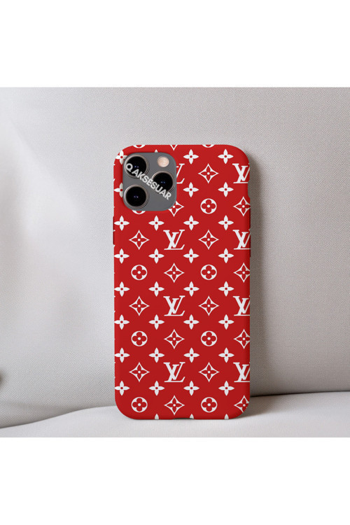 İphone 8 Uyumlu İçi Kadife Lv Desenli Tasarım Telefon Kılıfı