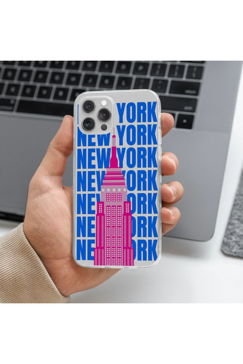 Tecno Pova 4 Uyumlu New York Tasarımlı Premium Şeffaf Telefon Kılıfı
