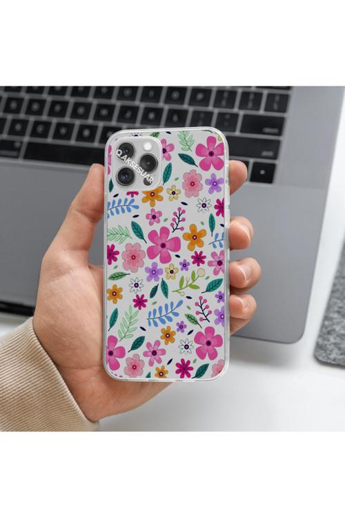 Huawei P30 Pro Uyumlu Çiçek Tasarımlı Premium Şeffaf Telefon Kılıfı