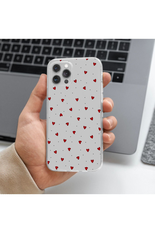 Tecno Pova Neo 2 Uyumlu Kalp Tasarımlı Premium Şeffaf Telefon Kılıfı