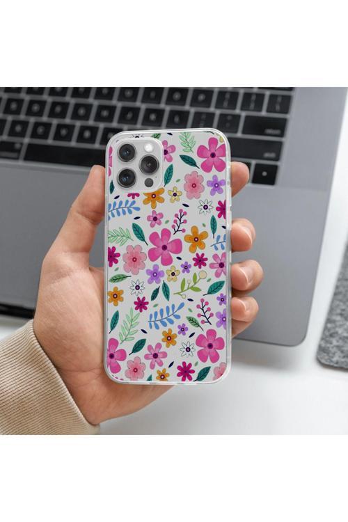 Tecno Pova Neo Uyumlu Çiçek Tasarımlı Premium Şeffaf Telefon Kılıfı