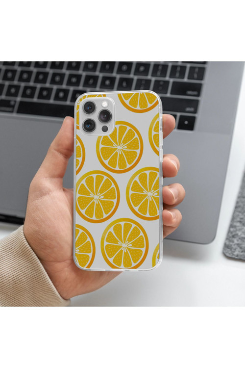 Tecno Spark 10C Uyumlu Portakal Tasarımlı Premium Şeffaf Telefon Kılıfı