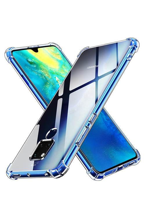 Huawei Mate 20 Uyumlu Renksiz Silikon Şeffaf Telefon Kılıfı