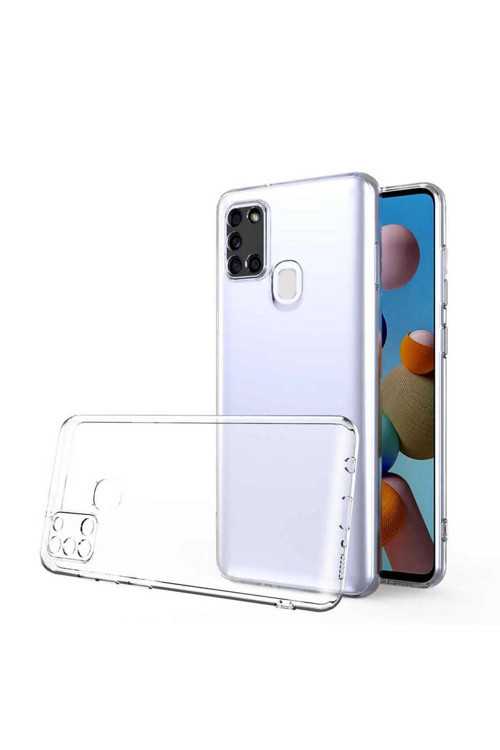 Samsung Galaxy A21S Uyumlu Renksiz Silikon Şeffaf Telefon Kılıfı