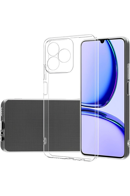 Realme Note 50 Uyumlu Renksiz Silikon Şeffaf Telefon Kılıfı