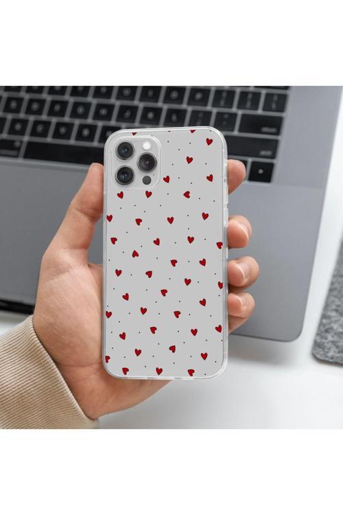 Tecno Spark 10 4G Uyumlu Kalp Tasarımlı Premium Şeffaf Telefon Kılıfı