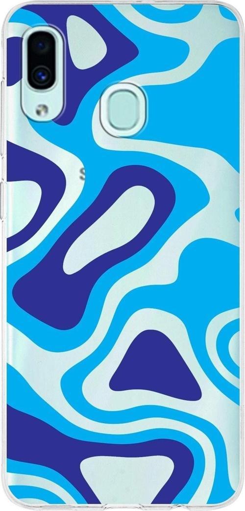 Samsung Galaxy A30 Kapak Renkli Desen Tasarımlı Şeffaf Silikon Kılıf