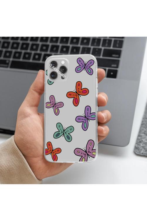 Samsung Galaxy A55 Uyumlu Kelebek Tasarımlı Premium Şeffaf Telefon Kılıfı