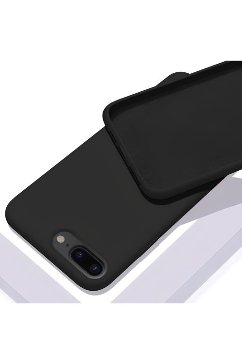 İphone 8 Plus Uyumlu Silikon Lansman Telefon Kılıfı - Siyah