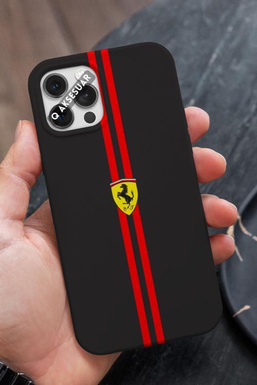 Poco F3 Uyumlu Kırmızı Şerit Tasarımlı Premium Telefon Kılıfı