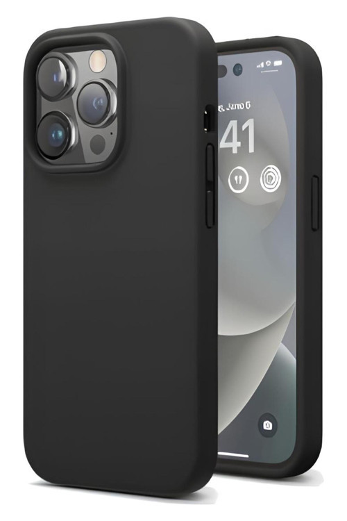 İphone 14 Pro Max Uyumlu Silikon Lansman Telefon Kılıfı - Siyah