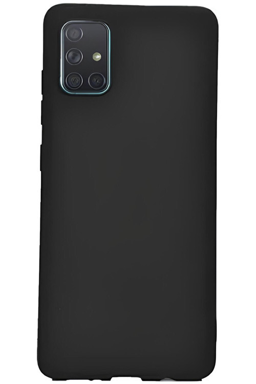 Samsung Galaxy A51 Uyumlu Silikon Lansman Telefon Kılıfı - Siyah